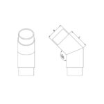 45 Degree Elbow for 42.4 mm Round Handrail - Image 2