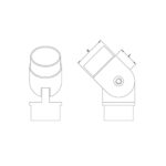 Adjustable Elbow for 42.4 mm Round Handrail - Image 2