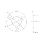 Wall Mount Flange for 42.4 mm Round Rail - Image 2