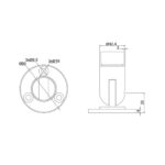 Adjustable Wall Mount Flange for 42.4 mm Round Rail - Image 2