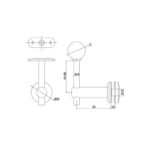 Glass Handrail Support Bracket for 42.4 mm Round Rail - Image 2