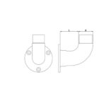 Wall Rail Return Flange for 42.4 mm Round Rail - Image 2