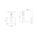 Adjustable Wall Handrail Support for Square or Flat Handrail 74 mm tall - Image 3