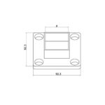 Wall Mount Flange for Square Rail – 40 x 40 x 2 mm - Image 2