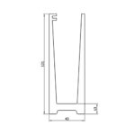 Floor Mount U Channel 120 x 45 mm - Image 2