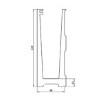 Wall Mount U Channel 120 x 45 mm - Image 2