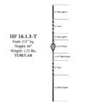 16.1.3-T-IS Single Basket Hollow Baluster - 44" H. x 1/2" Sq. - Economy - Image 2