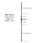 16.5.2 Single Knuckle Gothic Hammered Baluster - 44" H. x 9/16" Sq. - Image 2