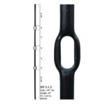 3.1.2 Wentworth Triple Ring Hammered Iron Baluster - Image 2