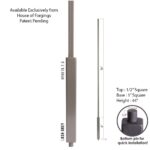 Foundation Iron Baluster - Ash Grey - 1/2" Sq. with 1" Sq. Base - Image 2