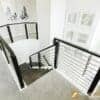 Staircase with 4000 blank newel, 3-1/4 in square x 54 in tall
