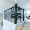 Staircase with 16.6.2 single oval Aalto balusters, 44 in tall x 1/2 in square