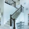 Staircase with 16.6.2 single oval Aalto balusters, 44 in tall x 1/2 in square