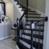 Staircase with 16.6.1 double bar Aalto balusters, 44 in tall x 1/2 in square