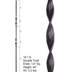 16.1.6 Double Ribbon Iron Baluster Ribbon - Satin Black - Image 2