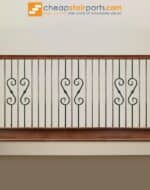 2.10.4 Single Sphere Scroll Tuscan Round Hammered Iron Baluster - Image 4