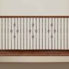 Stair railing with 16.1.4 double basket iron balusters