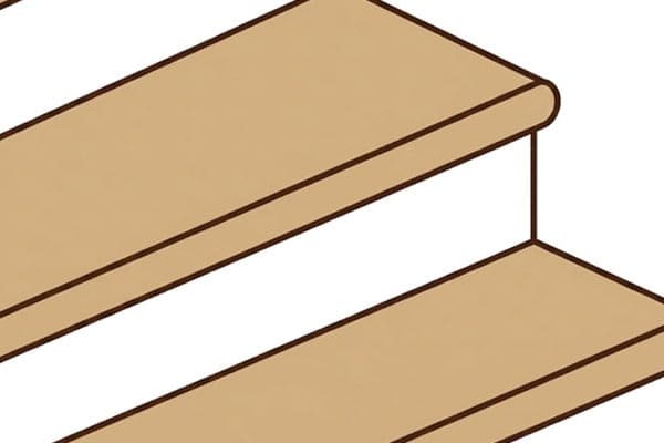 18" Depth Wood Treads: 18 inch deep wood stair tread diagram