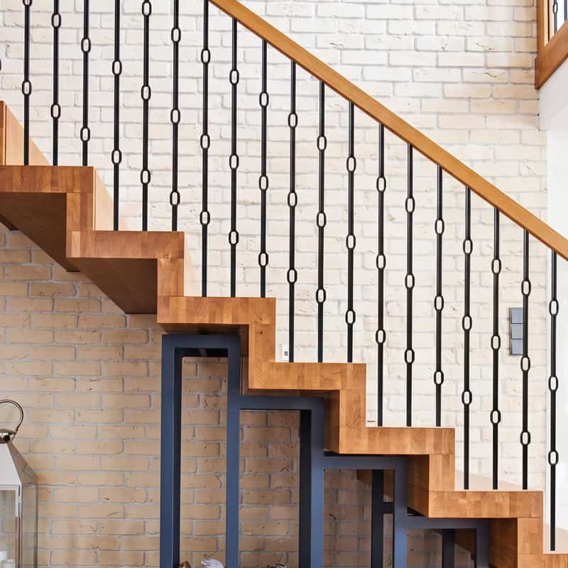 Wentworth iron balusters on a staircase